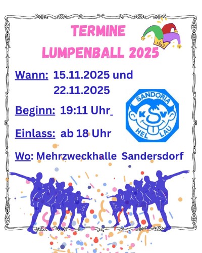 Termine Lumpenball 2025